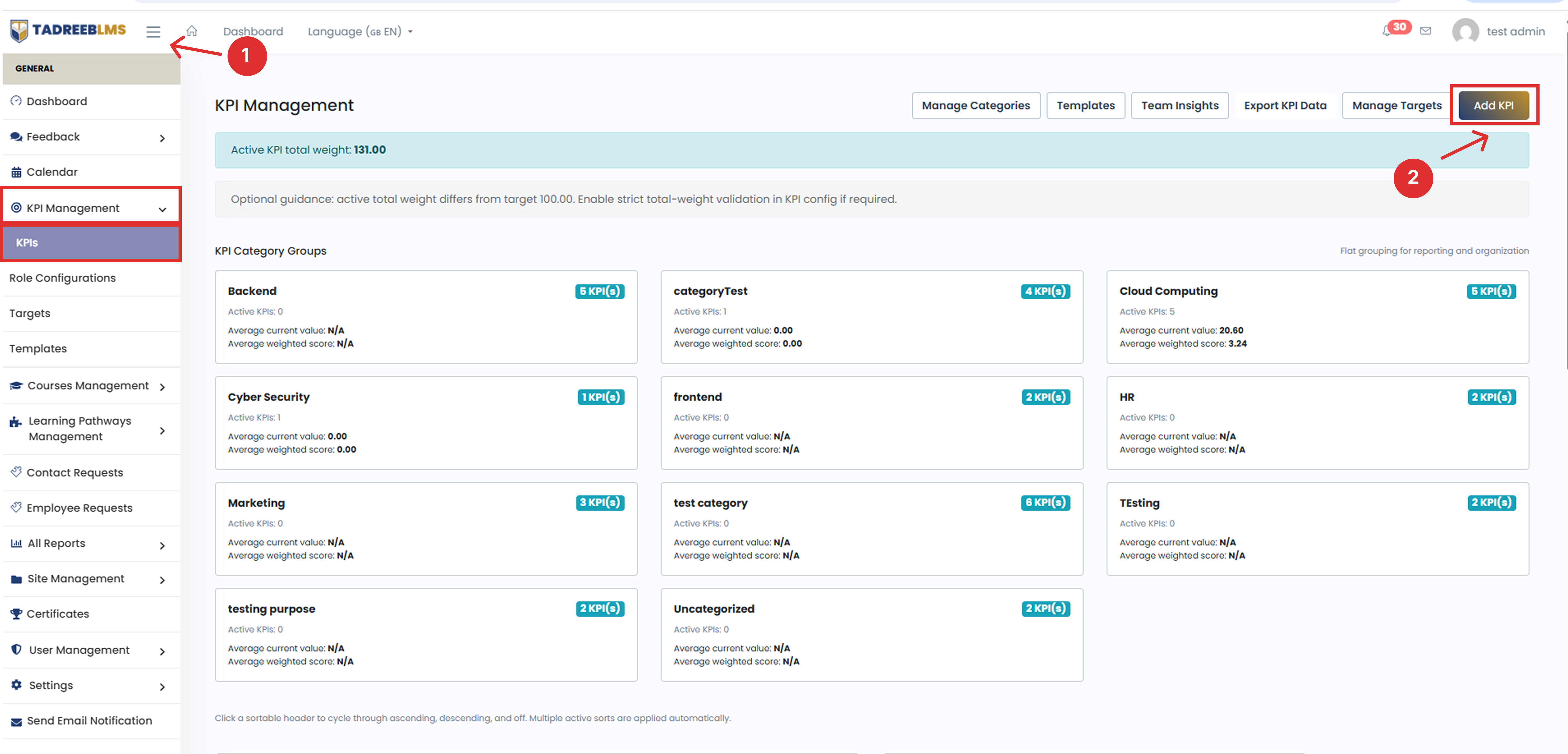 Add KPI screenshot