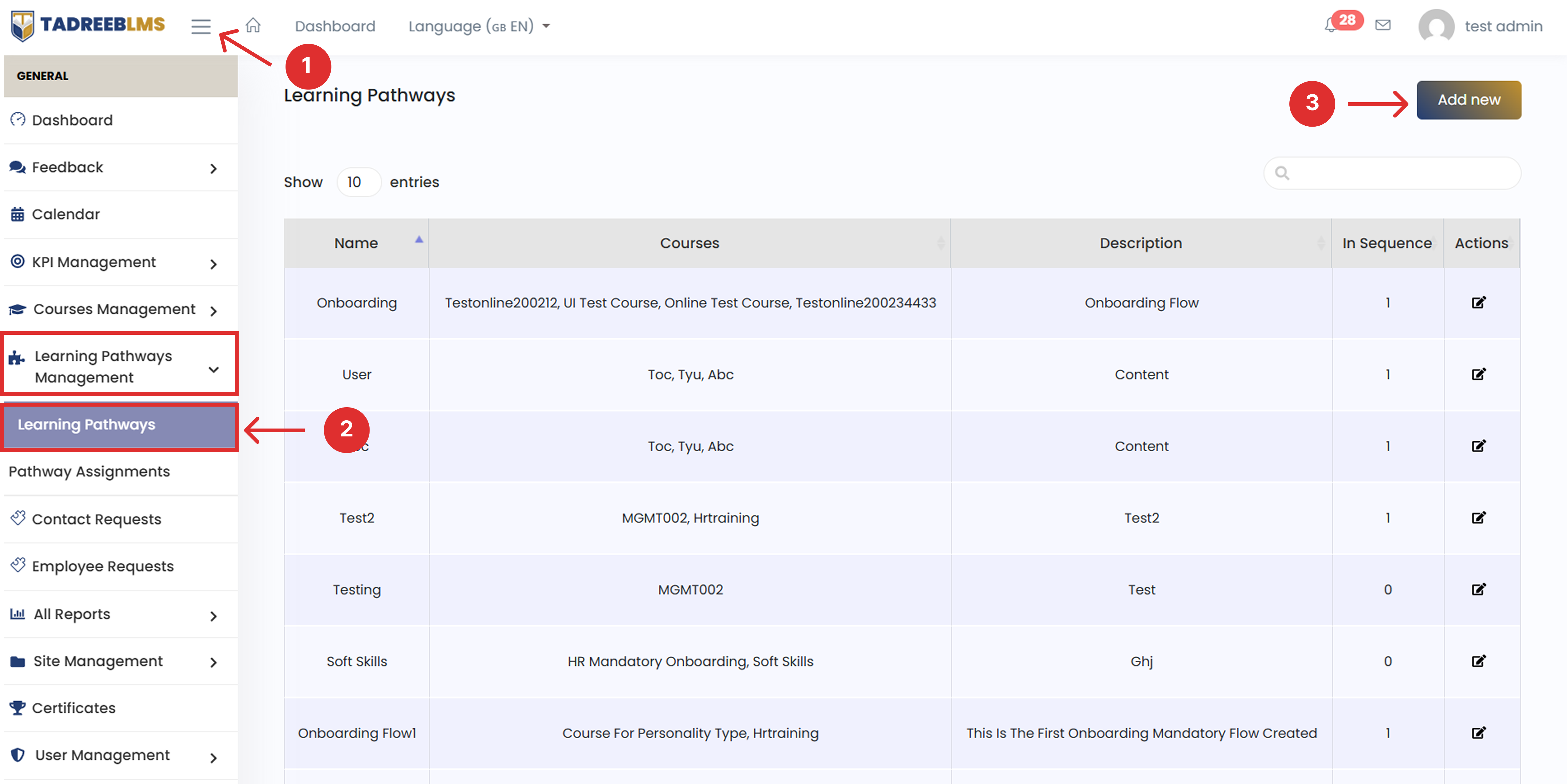 Add New Learning Pathway screenshot